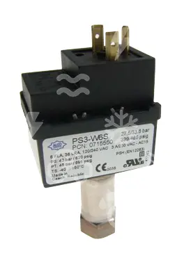presostat ALCO vysokotlaký - pojistka, PS3-W6S, 0715550, 33,5 - 27,5 bar, auto., šroub. 1/4